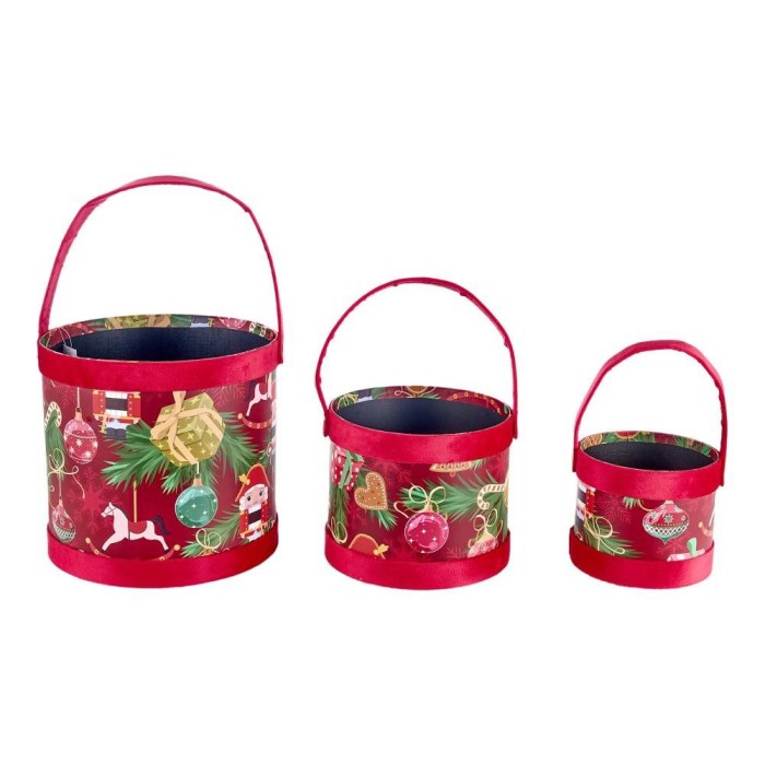 SET 3 CESTI H.22 CM. ROSSO